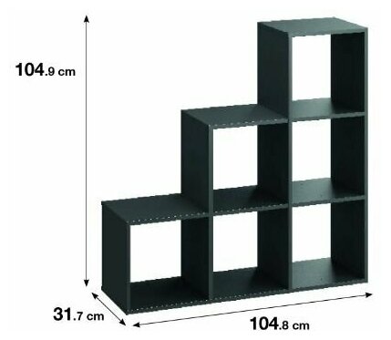 Стеллаж 6 секций 104x104x31.5 см ЛДСП цвет графит