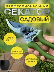 Секатор садовый, для дачи, для дома, для обрезки растений, кустов, цветов/углеродистая сталь/