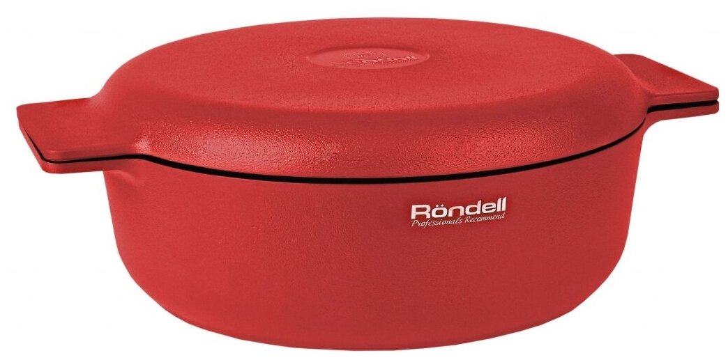 Низкая кастрюля с крышкой (сотейник) Rondell Red RDA-1119