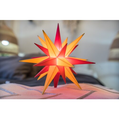 Светильник декоративный Декоративный светильник Гернгутская звезда (13см), красно-жёлтая, светодиодная