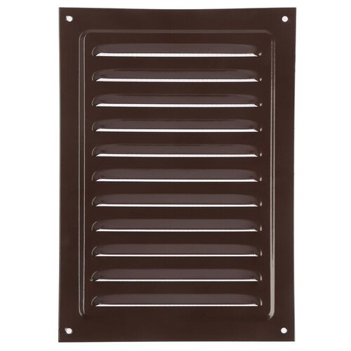 Решетка вентиляционная ZEIN Люкс РМ1724КР, 170 х 240 мм, с сеткой, металлическая, коричневая коричневый
