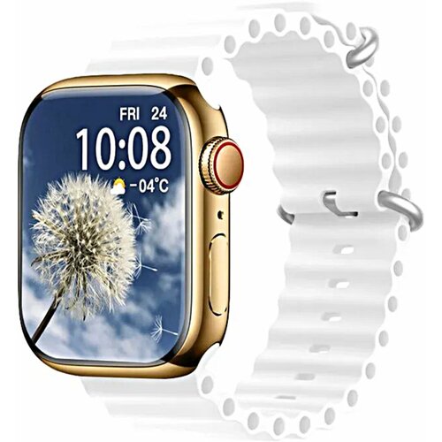 Умные часы HW9 PRO MAX Smart Watch AMOLED 2.2, iOS, Android, 3 Ремешка, Голосовой помощник, Bluetooth, белый