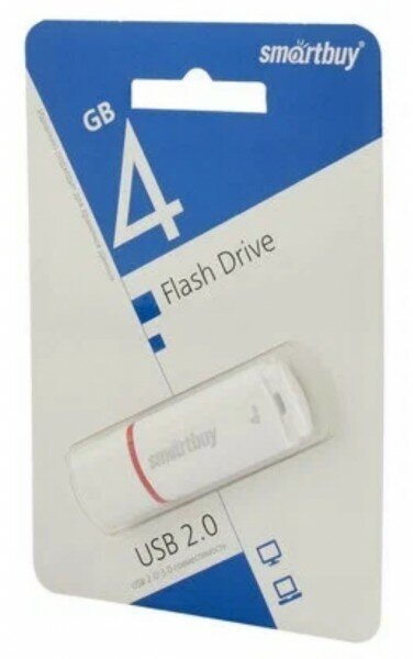 Память Flash USB 04 Gb Smart Buy Crown White