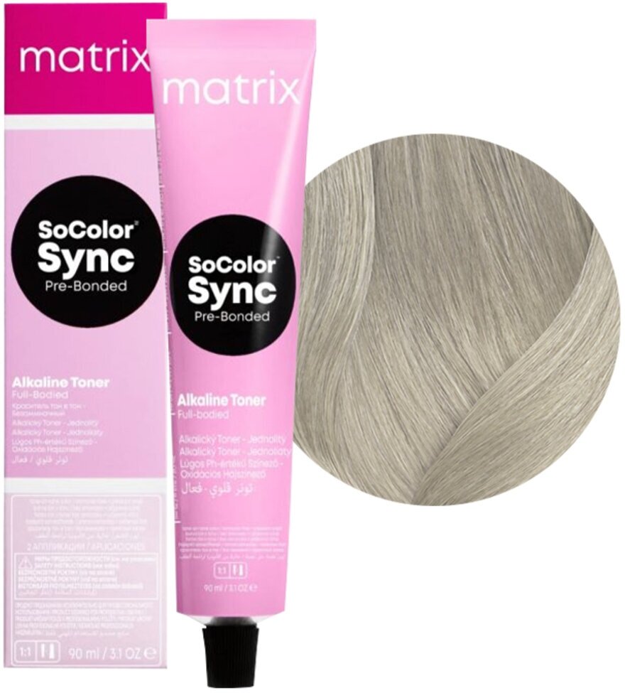 Безаммиачный краситель MATRIX SoColor Sync Pre-Bonded Натуральные оттенки, 90 мл 10A СоколорСинк очень-очень светлый блондин пепельный - 10.1