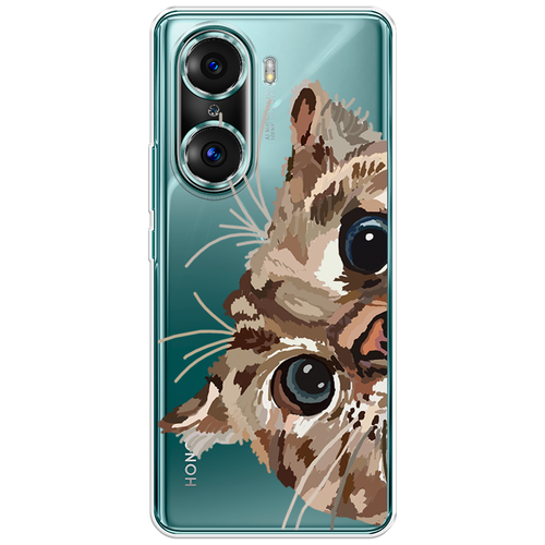 Силиконовый чехол на Honor 60 Pro / Хонор 60 Про Любопытный кот, прозрачный силиконовый чехол на honor 60 pro хонор 60 про ледники