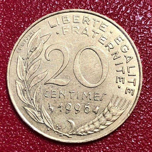Монета Франция 20 Сантимов 1996 год #2-6 монета франция 20 сантимов 1983 год 2 6