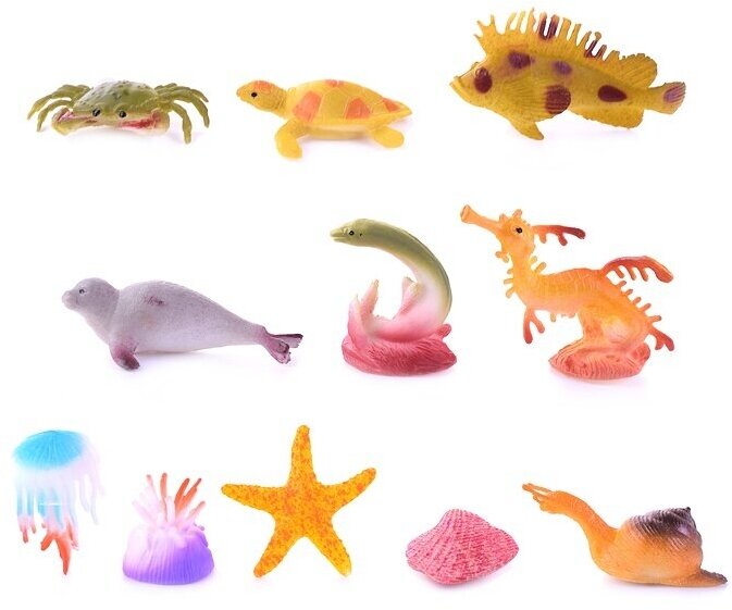 Набор животных Играем вместе "Море", 12 фигурок, в пакете (632A-2R)