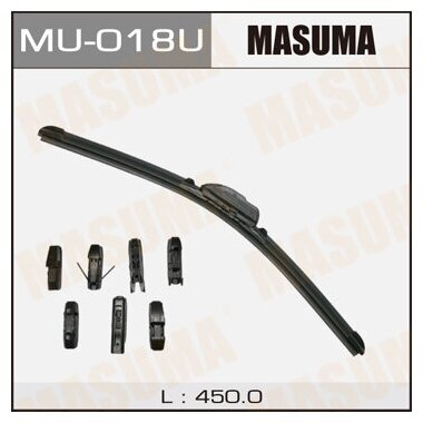 Щетка стеклоочистителя бескаркасная MASUMA 18"/450 мм универсальная 8 переходников