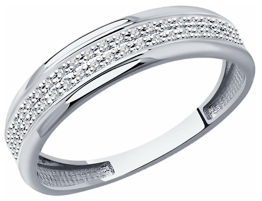 Кольцо Diamant online, белое золото, 585 проба, бриллиант