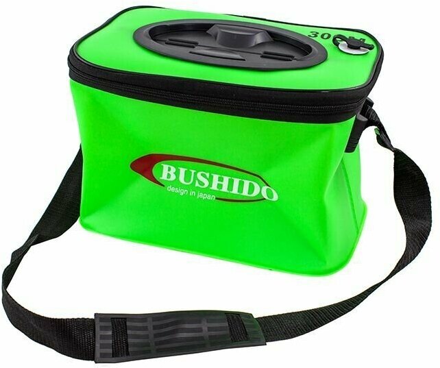 Кан рыболовный BUSHIDO зеленый, прямоугольный с ремнем, размер (30*21*20 см), сумка для рыбалки, для живца, для зимней рыбалки