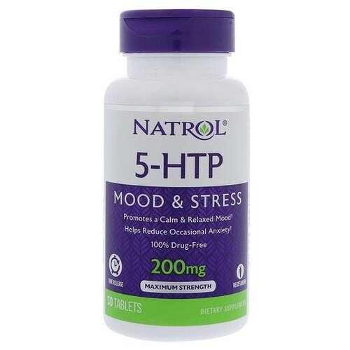 Гидрокситриптофан 5-HTP Natrol 5-HTP 200 мг. 30 таб. now double strength 5 htp капсулы 200 мг 60 шт