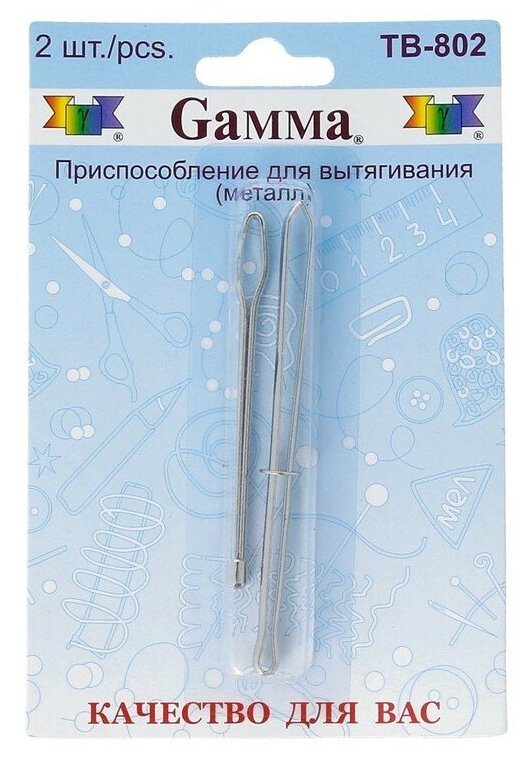 Gamma Приспособление TB-802 для вытягивания резинки тесьмы 2 шт.