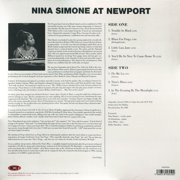 Виниловая пластинка NINA SIMONE AT NEWPORT (GREEN VINYL) Not Now Music - фото №3