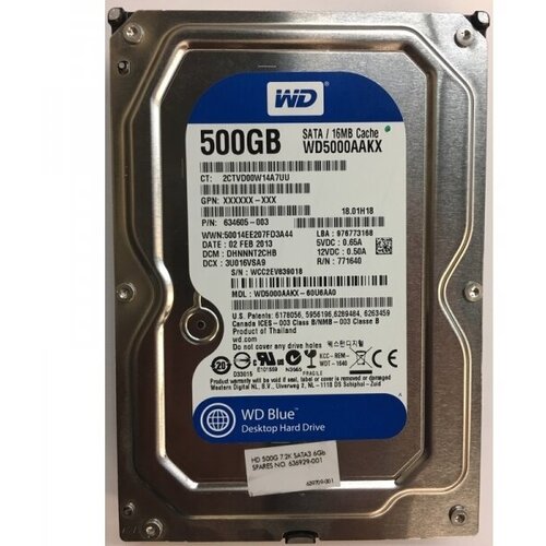 Жесткий диск HP 634605-003 500Gb 7200 SATAIII 35 HDD 3252500₽