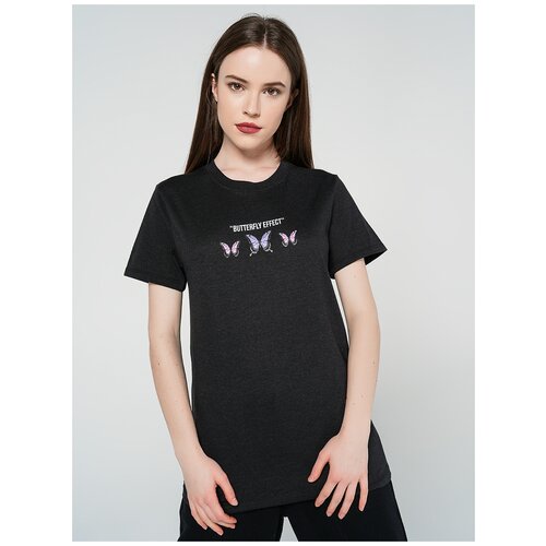 фото Футболка с кор.рукавом твое 78589 размер m, черный меланж, women