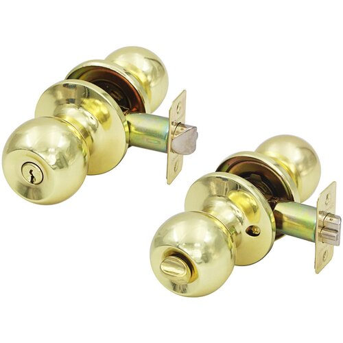 Ермак комплект дверных ручек-кноб золото с ключом 1016₽