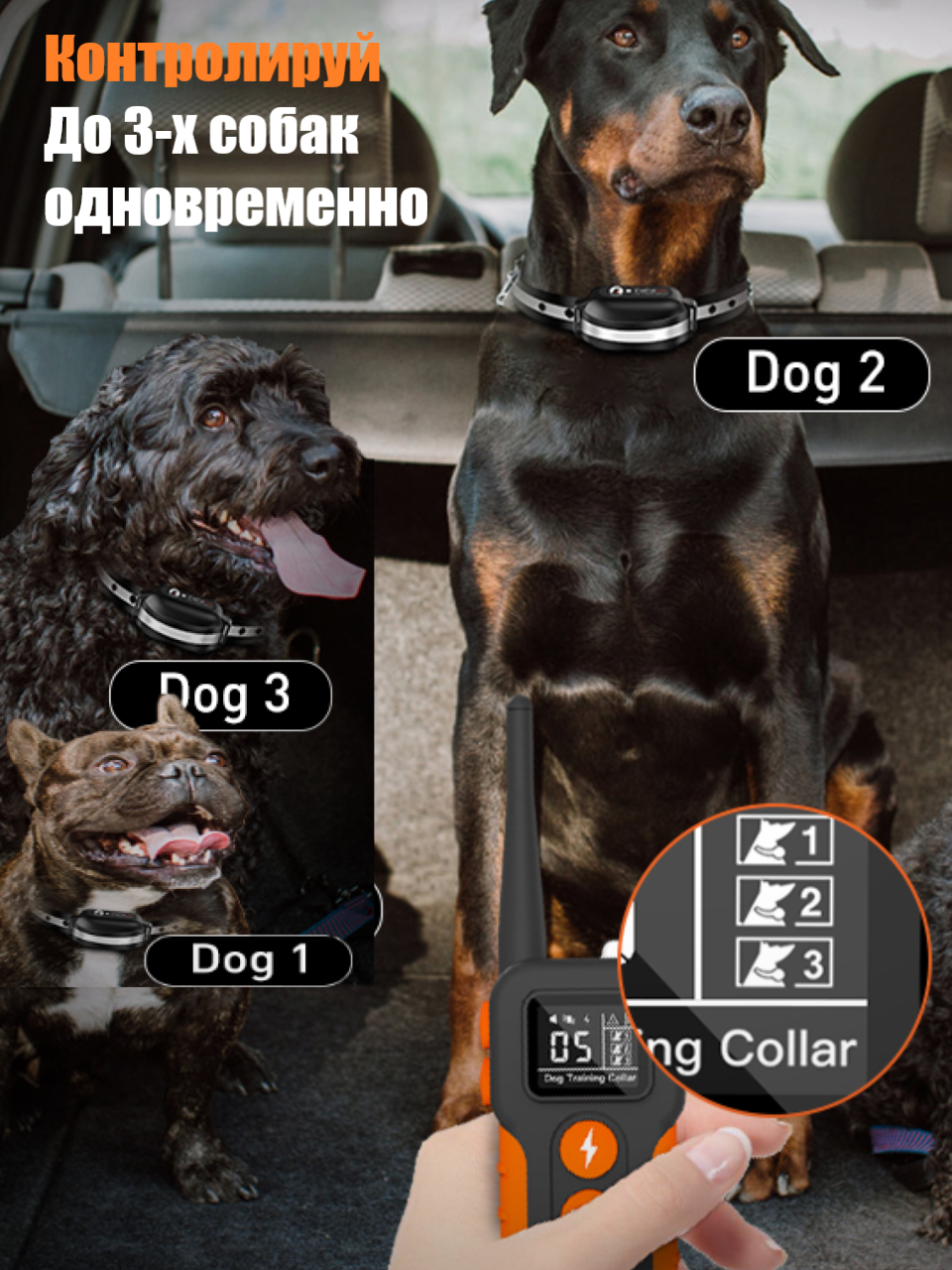 Электронный ошейник для дрессировки собак. Водонепроницаемый - фотография № 8