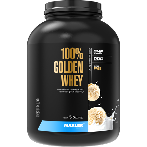 Протеин Maxler 100% Golden Whey New, 2270 гр., ванильное мороженое