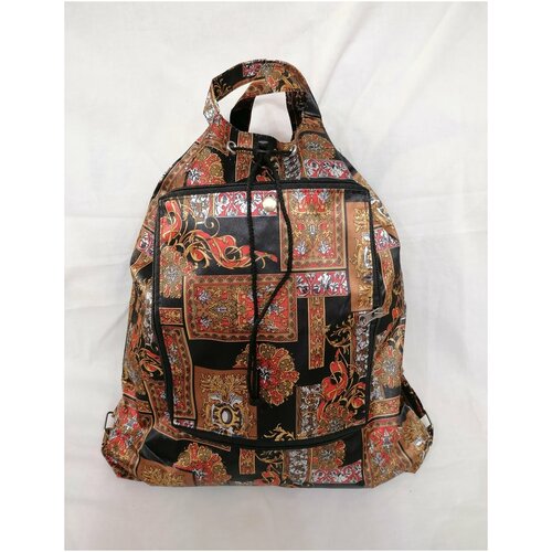 фото Рюкзак шоппер , фактура гладкая, черный, бордовый складные сумки