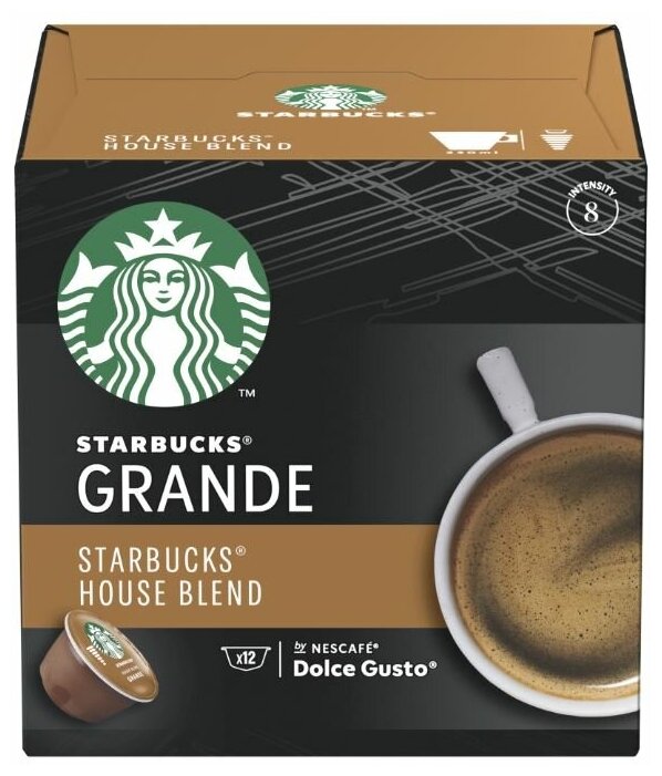 Кофе в капсулах Starbucks House blend Grande для Dolce gusto, 12 капсул