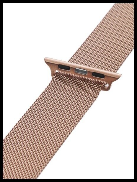 Cavolo | Металлический ремешок для Apple Watch 3 / 4 / 5 / 6 / 7 SE Миланская петля 42/44/45 mm / (Браслет для Эппл Вотч 42/44/45) Розовое золото
