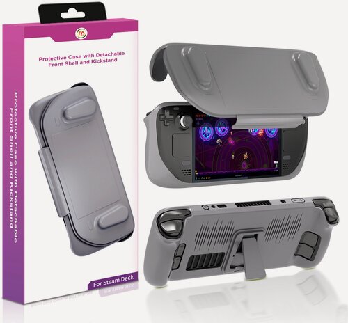 Изображение товара Защитный чехол с подставкой и крышкой для Steam, серый
