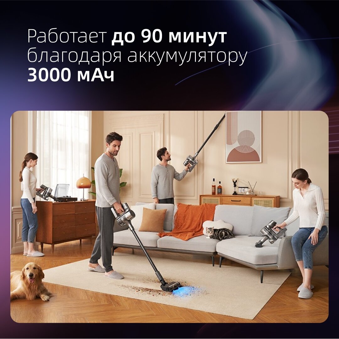 Пылесос вертикальный Dreame Cordless Vacuum Cleaner R20 Grey (VTV97A) - фото №2