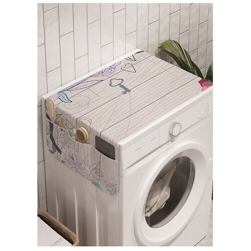 фото Органайзер для хранения "цветочные стены" на стиральную машину, 45x120 см ambesonne