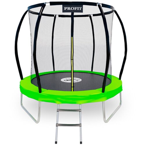 фото Каркасный батут profit premium green 252 см с защитной сеткой и лестницей