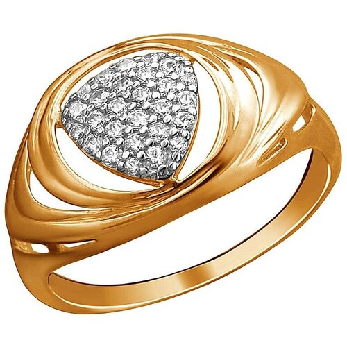 фото Эстет кольцо с 28 фианитами из красного золота 01к1112907р, размер 16.5