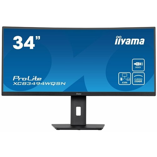 Монитор Iiyama ProLite XCB3494WQSN-B5, IPS, черный