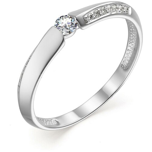 фото Алькор кольцо с 15 бриллиантами из белого золота 13487-200, размер 17.5