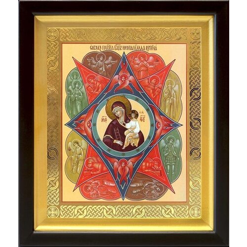 Икона Божией Матери Неопалимая Купина, деревянный киот 19*22,5 см
