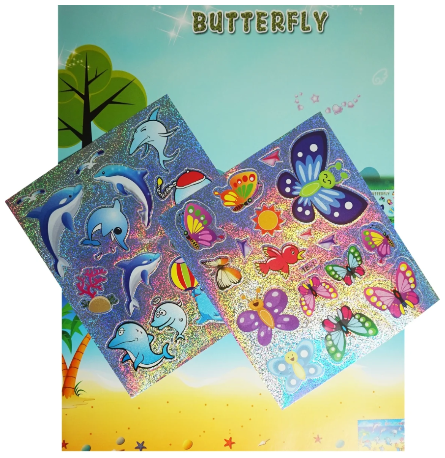 Color kit/Мозаика - стикеры наклейки Дельфины и бабочки 10х21 SD-TE 7-8