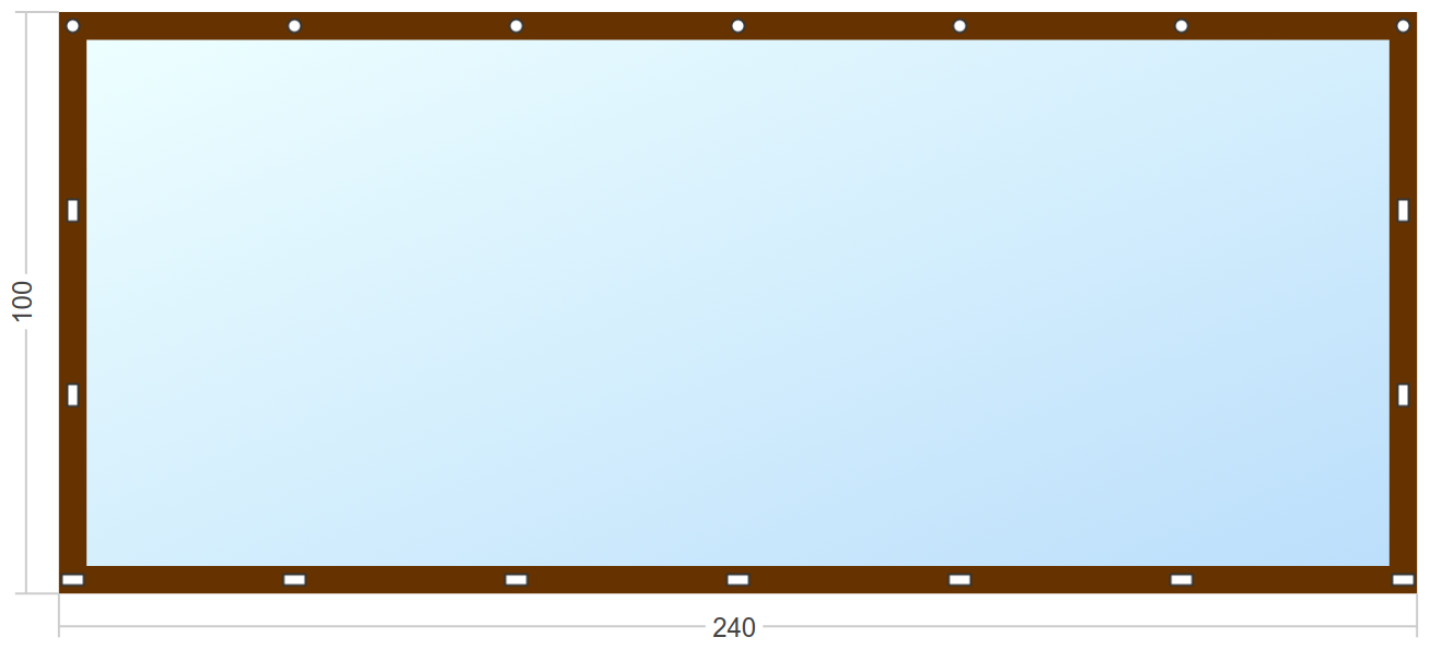 Мягкое окно Софтокна 240х100 см съемное, Скоба-ремешок, Прозрачная пленка 0,7мм, Коричневая окантовка, Комплект для установки - фотография № 3