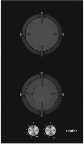 Изображение товара Газовая варочная панель Simfer H30N20B516 30 см, 2 конфорки электроподжиг газконтроль, черный