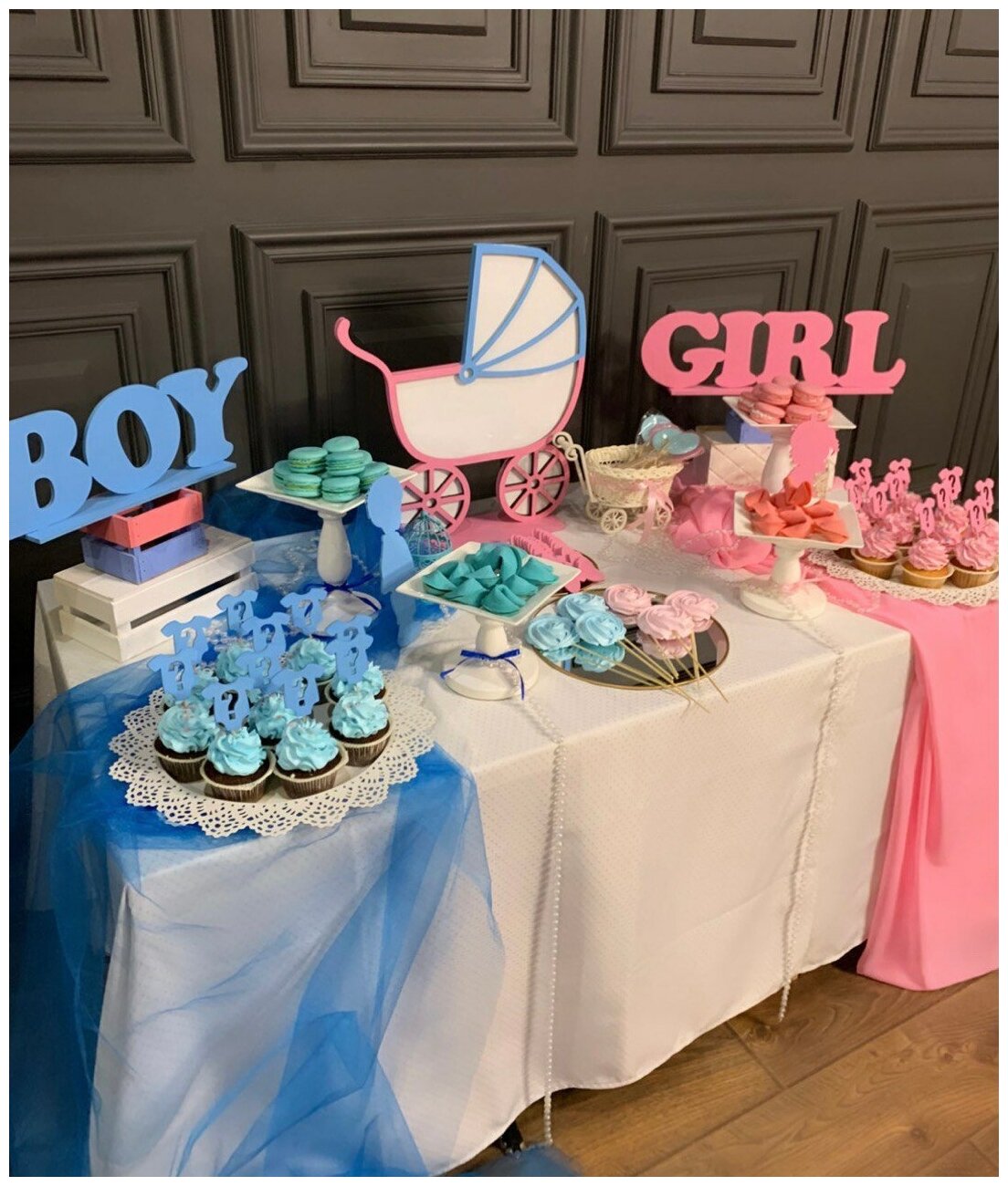 Набор для праздника BOY or GIRL gender party гендер пати рождение ребенка мальчик или девочка узнать пол ребенка