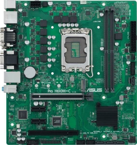 Материнская плата ASUS PRO H610M-C-CSM Socket 1700 H610 2xDDR5 1xPCI-E 16x 1xPCI 2xPCI-E 1x 4xSATA III mATX Retail