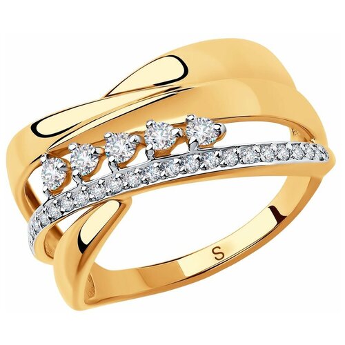 фото Sokolov кольцо из золота с фианитами 018304, размер 18.5