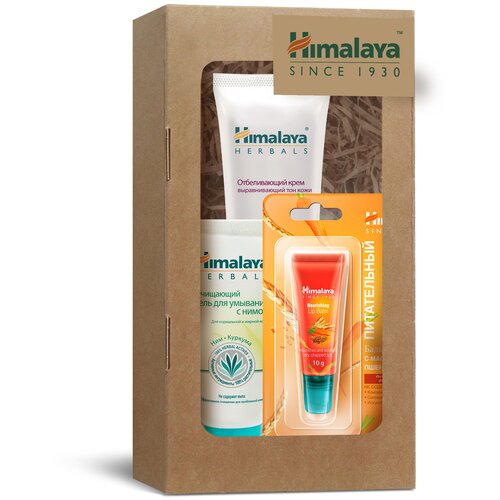 Himalaya Since 1930 Подарочный набор Отбеливающий крем 50г Питательный бальзам для губ 10г Гель с нимом 15мл 465₽