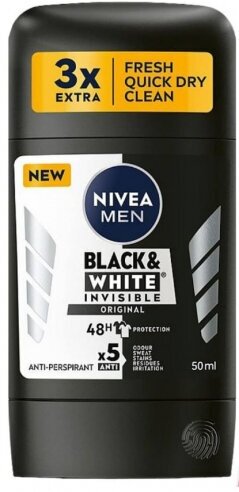 Дезодорант-антиперспирант Nivea Men Original Черное и белое, 50 мл (стик)