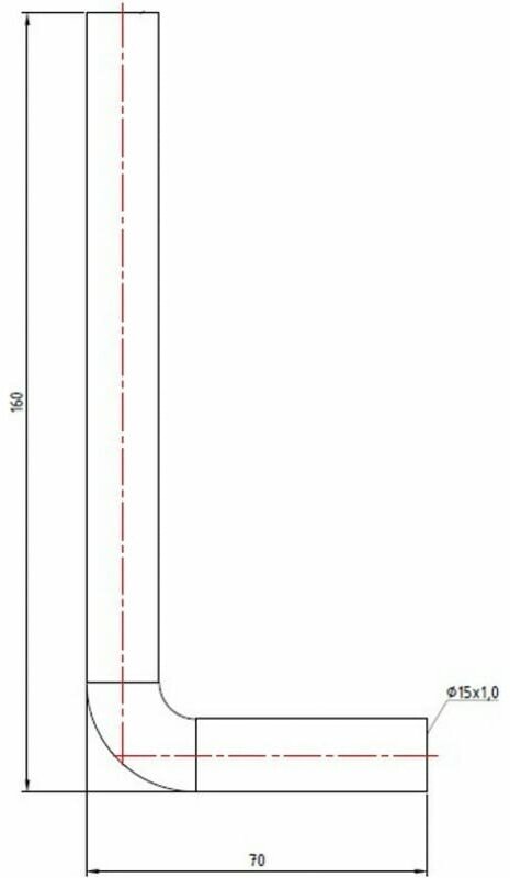 Отвод 90 гр. из нержавеющей стали диаметр 15, L= 70х160мм Valtec VTi.960.I.150760 - фото №10