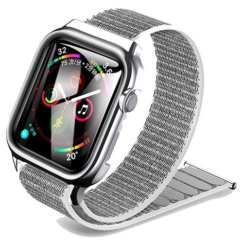 Ремешок для Apple Watch USAMS US-ZB074 Nylon Loop Strap 42/44mm серебро