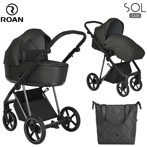 фото Коляска 2 в1 roan sol lux black forest/nikiel/ручка черный