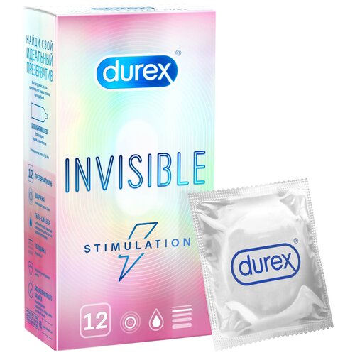 Презервативы Durex Invisible Stimulation, 12 шт. презервативы дюрекс invisible stimulation 12