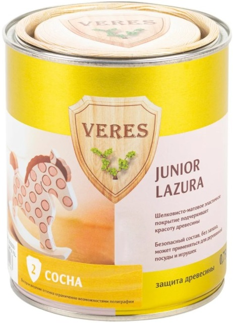 Водозащитная пропитка VERES Junior Lazura, 0.75 л, №5 Яблочный - фотография № 5