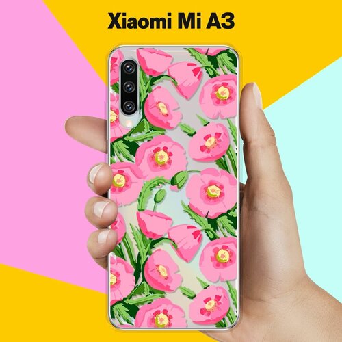 Силиконовый чехол Узор из цветов на Xiaomi Mi A3 силиконовый чехол цветной узор на xiaomi mi 9