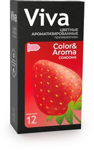 VIVA Презервативы Цветные ароматизированные, 12 шт