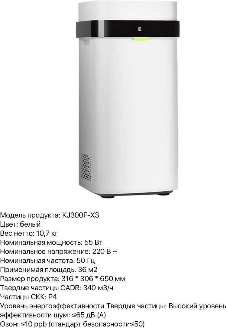 Очиститель воздуха Xiaomi KJ300F-X3 (M), белый/черный/серый - фотография № 20