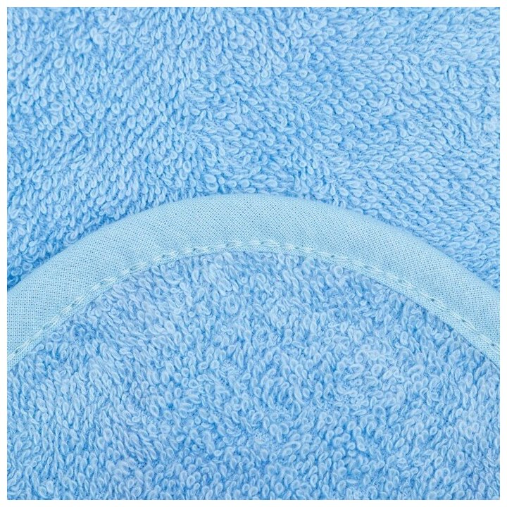 Полотенце уголок махровое Крошка Я, 75х75 см, цвет молочный/голубой, 100% хлопок, 360 г/м2 - фотография № 2